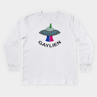 Gaylien Bisexual Pride Alien Kids Long Sleeve T-Shirt